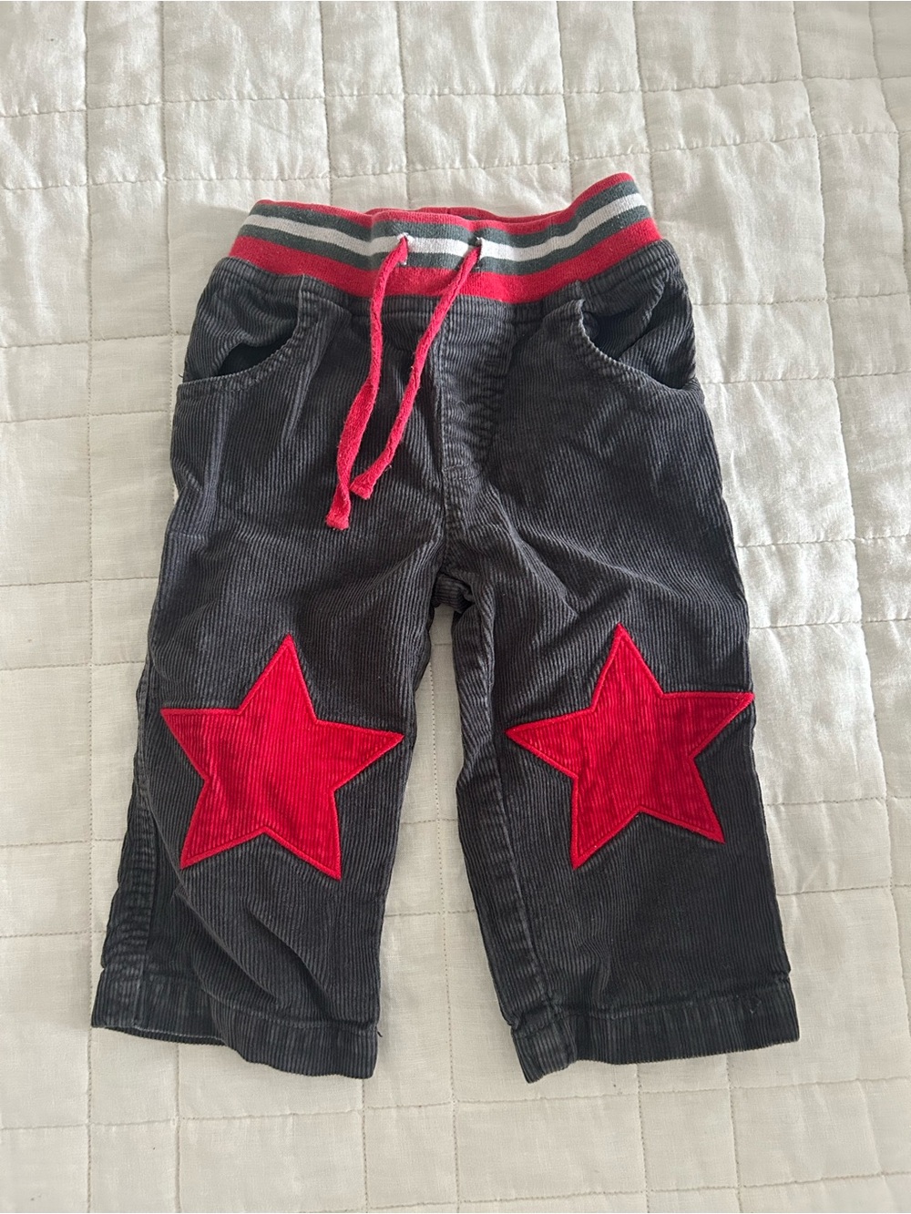 Baby Boden Corduroy pants with star knees 12-18 months